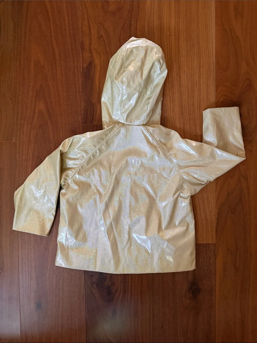 Zara Shimmery Light Cream Hooded Raincoat